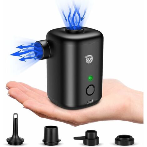 Pompe de gonflage électrique 4000mAh, pompe de matelas gonflable rechargeable avec pompe à air, pompes portables avec 4 buses d'air, gonfleur rapide pour matelas piscine pataugeoire camping