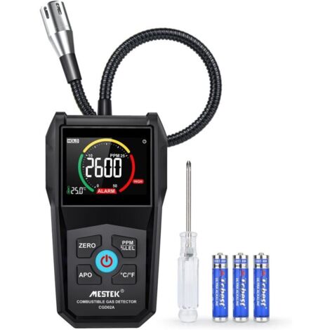 Détecteur de Gaz Détecteur de Fuite Charbon Naturel Gas Méthane Propane Butane Détecteur GPL GNL Portable Allarme Sonore Numérique LED pour Ville Camping Car Maison Cuisine MobileGarage (1/4)