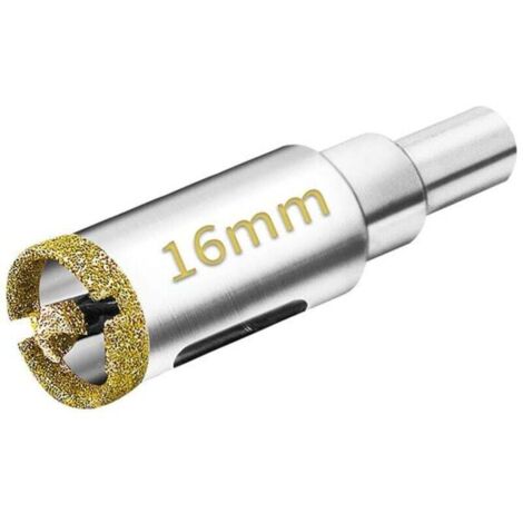 2 pièces Scie Cloche Diamantée 16mm Set avec Foret Guidage de Centrage, Scie Cloche Carrelage avec revêtement diamant, Foret trépan Diamant pour verre, carrelage, céramique, marbre, granit (1/4)