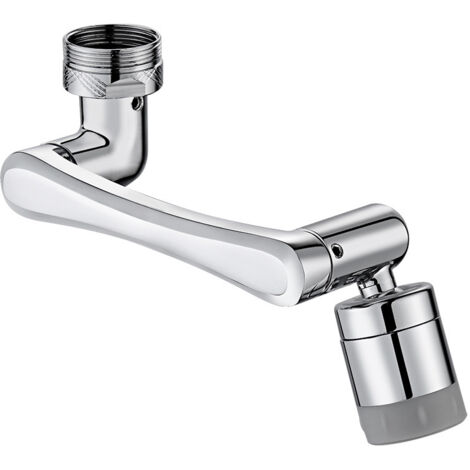 Aerateur pour Robinet 2 en 1 Filtre Anti-éclaboussures Universel, Robinet Rotatif à 1080° Salle de Bain, 2 Modes Réglable Rotation Robinet de Cuisine, Adaptateur de Bec de Robinet Economiseur D'eau (1/5)