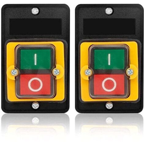2 pices Bouton-poussoir AC220V / 380V 10A Bouton-poussoir Impermable Bouton Poussoir ON/OFF Utilis pour Machines Textiles d\'quipement Mcanique (1/4)