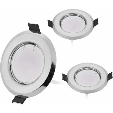 Lot de 3 spots encastrables LED ultra-plats 3 x 5 W, ampoule dimmable, module spot 220 V, diamètre 75-80 mm, dimmable, chaud 3000 K, angle de diffusion 120° (1/5)
