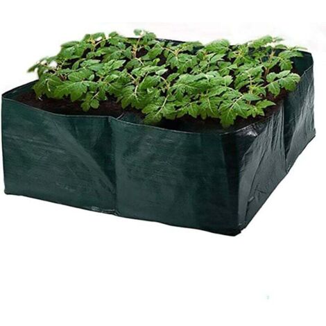 Sac à planter Sacs de culture de plantes vertes 24" x 24"/ 60 cm x 60 cm, 4 grilles divisées Sac de jardinière carré Pot de culture de plantes Lits de jardin surélevés Conteneur de plantation pour fle (1/5)