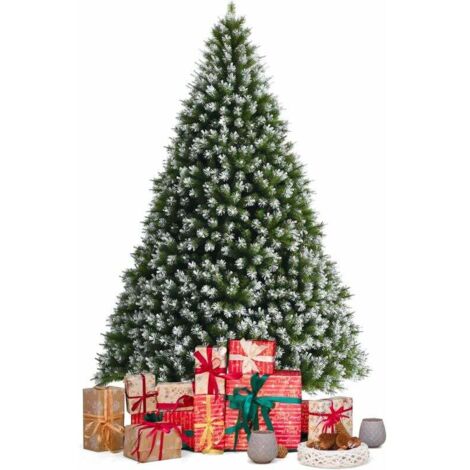 Grid Cool – Sapin de Noël artificiel 150/180cm – Branches floquées de neige – Base en métal stable – PVC durable pour intérieur (1/5)