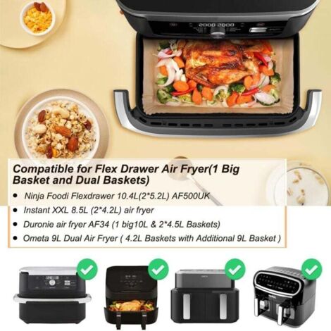 Moule Silicone Air Fryer 3 Pièces Compatible Ninja Foodi Flex 10.4L AF500EU - Plat Anti-Adhésif