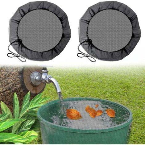 2 Pièces Filet pour Citerne De Pluie,97cm Housse pour Tonneau De Pluie avec Cordon De Serrage,Housse pour Tonneau De Pluie Ronde,Protection Contre Les Moustiques Et Les Feuilles 97 Cm (1/4)