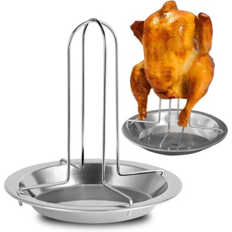 2 Pièces Support de Poulet Support à Poulet Support Poulet Support Poulet Barbecue en Acier Inoxydable pour Four, Barbecue, Poulets Accessoires Gril (1/4)