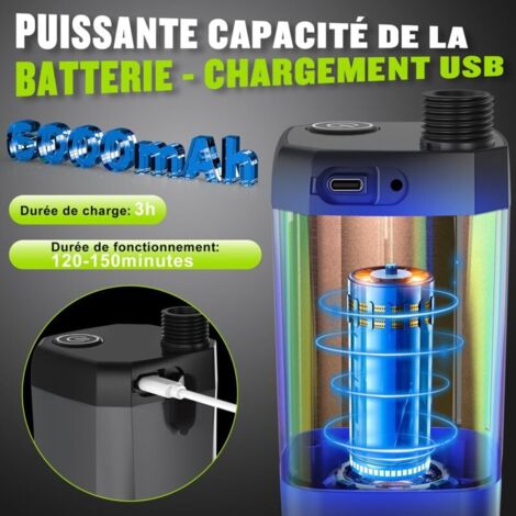 Kit Douche Portable De Camping 7-en-1 – Pompe électrique Rechargeable 6000mAh, Inox