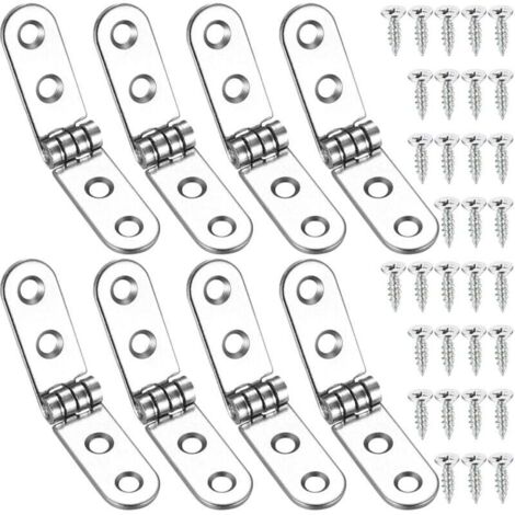 8 Pcs Charnières Pliantes à 180 Degrés, Charnières Rabattables, Charnière de Porte Autonome pour Machine à Coudre, Table Pliante, Meubles de Cuisines, Armoires, Portes (1/4)