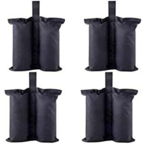 Sacs de poids pour abris instantanés robustes de qualité supérieure - Sac de sable pour pieds de tente, auvent pop-up - Sac de pieds lesté (taille M - 4, noir) (1/3)