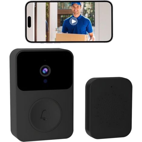 Sonnerie sans Fil avec Caméra, Jeu de Sonnerie Électronique 150M avec Récepteurs Plug-in, Vision Nocturne, Audio, Bidirectionnel pour la Maison, Le Bureau, l'hôtel (1/4)