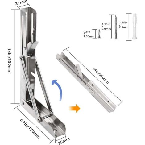 Support Console Rabattable Support d' Étagères Pliable,12
