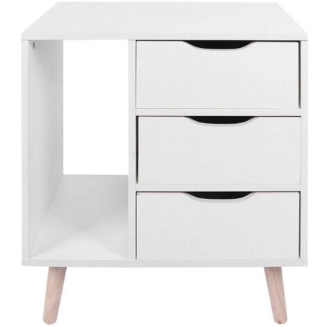 2X Tables de Chevet et Pieds en Métal Tables de Nuit Armoires de Chevet