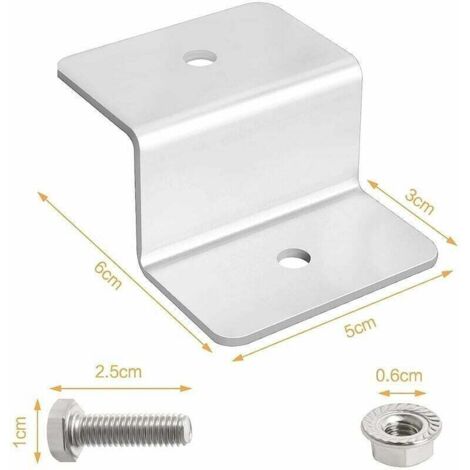 Panneau Solaire en Z, 8pièce Panneaux Solaire Support en Aluminium Conviennent aux Véhicules Récréatifs aux Toits, Montage de Panneau Solaire Adopte un Design en Forme de Z(avec 16 Écrous et 16 Boulon (1/4)