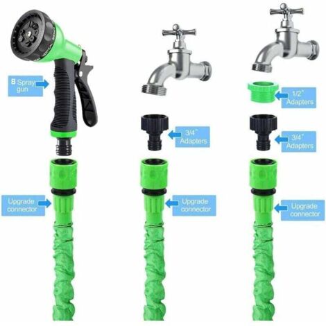 Tuyau D'Arrosage Extensible 30-60m Avec Pistolet 10 Modes - Jardin Et Lavage Voiture