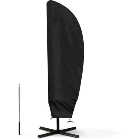 212D Oxford Housse de parasol, Imperméable Anti-UV Housses pour Parasols de Jardin Plage Balcon, Noir - 205CM（57x48x25CM） (1/4)