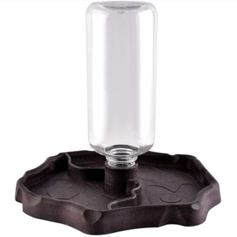Distributeur d'eau pour Reptile, Abreuvoir Tortue, Mangeoire Gamelle Tortue Terrestre Distributeur 2 en 1 de Nourriture Anti Debordement Plastique Bol Accessoire - Brun (1/4)