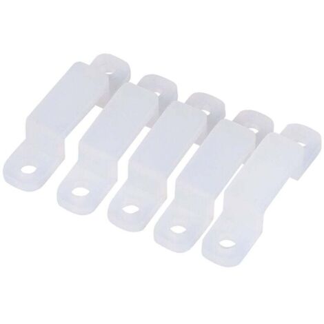 Lot de 100 clips de barre lumineuse, boucle de fixation de barre lumineuse LED avec clip en silicone, clip de support de montage de barre lumineuse avec vis, barre lumineuse LED 5050/5630/3528 de 10 m (1/2)