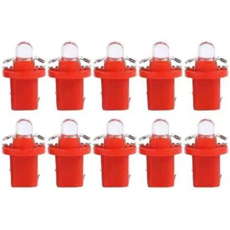 Lot de 10 ampoules LED T5 Lampe avec Support,Ampoules 12V BAX10d B8.5D Ampoule Tableau de Bord pour Voiture et Moto (1/4)