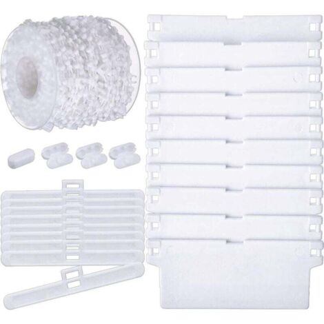 35Pcs 3,5pouces / 89mm Store Vertical Accessoires, 10 M Chaîne Inférieure Et 10 Pièces Connecteur De Chaîne, 12 Pièces Cintres Supérieurs, 12 Pièces Lattes De Poids Inférieurs (1/4)