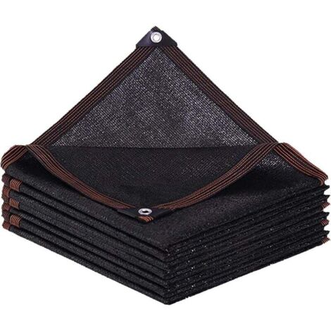 Filet d'ombrage - Filet d'ombrage avec œillets - 70 % de taux d'ombrage - Résistant aux UV - Pour protection des plantes, serre, abri ou chenil - 4 x 6 m - Noir (1/4)