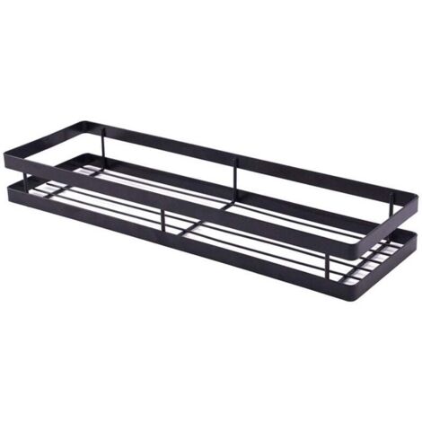 Étagère d'assaisonnement de cuisine en acier inoxydable Support pour articles de toilette Étagère de cuisine Support de rangement mural Étagères d'organisation de la maison pour huile, sel, sauce et (1/4)