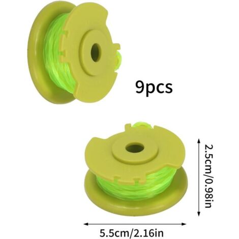 Bobines De Fil De Rechange AC80RL3 Pour Débroussailleuse Ryobi One Plus 18 V 24 V 40 V RY40204 RY40220 ZRP2080(9 Bobine,2 Couvercle