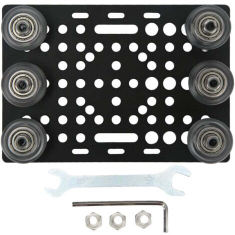 Plaque de portique en aluminium anodisé noir pour imprimante 3D avec poulie de 0,8 à 3,1 pouces, poulie transparente (1/4)