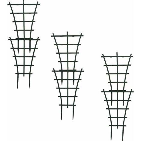 Lot de 6 treillis d'escalade en pot en plastique robuste superposé pour jardin, terrasse, fleurs, légumes (1/5)