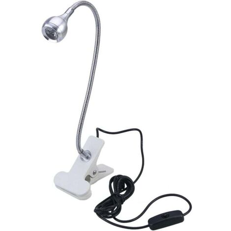 LED de lecture pour étudie/travail/couchage avec clip et interrupteur marche/arrêt Blanc clair (1/5)