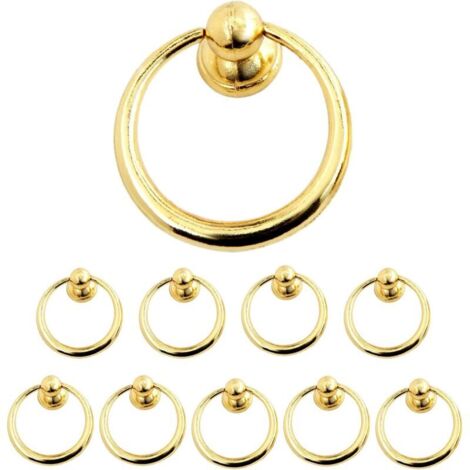 Poignée de tiroir pour meuble de cuisine, de style moderne, Alliage de zinc, doré, 10pcs (1/4)