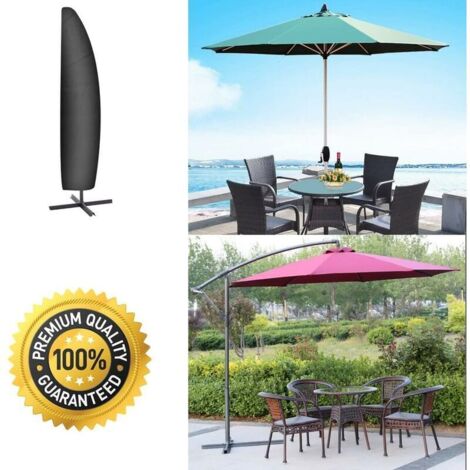 Housse Parasol Jardin Étanche Oxford – Protection Anti-UV, Anti-Pluie Et Anti-Saleté, Taille 183x35x25 Cm, Noir