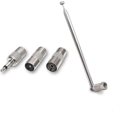 1 antenne télescopique à 7 sections - Antenne FM FM portable de rechange - Pour radio TV, DAB FM/AM - Antenne radio FM