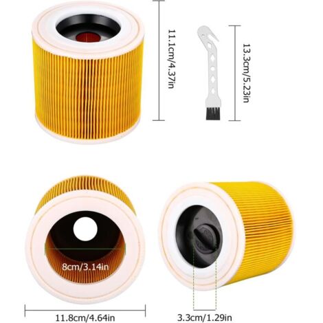 Lot de 2 Pièces - Kit D'Extension pour Filtres à Cartouche Aspirateur Kärcher - Contre les Poussières Fines (1/4)