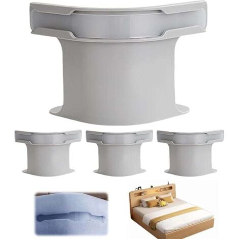 Lot de 4 supports de drap de lit avec bandes de verrouillage, clips antidérapants et robustes, amovibles pour toutes les tailles de lit (blanc) (1/4)