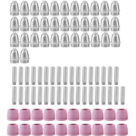 90 pièces/jeu de coupe-plasma, chalumeau de coupe, électrode, buses, accessoires, kit de buses d'électrodes, pour torche de découpe plasma (1/4)