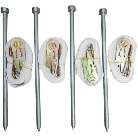 Kit d'haubanage 4 sangles + 4 piquets pour tente pliante