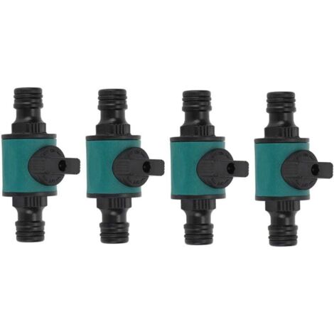 Lot de 4 adaptateurs de tuyau d'arrosage rapides en plastique anti-fuite, adaptateur de tuyau d'arrosage à double tête pour système d'irrigation, compatible avec les tuyaux standard (1/4)