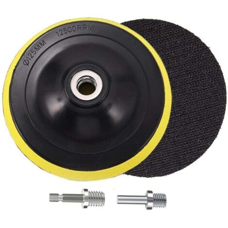 2 Pièces Plateaux de ponçage, disques abrasifs Velcro, plaque de ponçage, fermeture auto-agrippante, plaque de support de polissage, pour meuleuse d'angle - 125 mm, M10 (1/4)