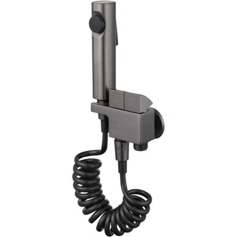 Pulvérisateur de bidet portatif pour toilettes,ensemble de pulvérisateur de bidet de salle de bain, pulvérisateur de couches lavables-avec vanne d'angle une entrée deux sorties (1/4)