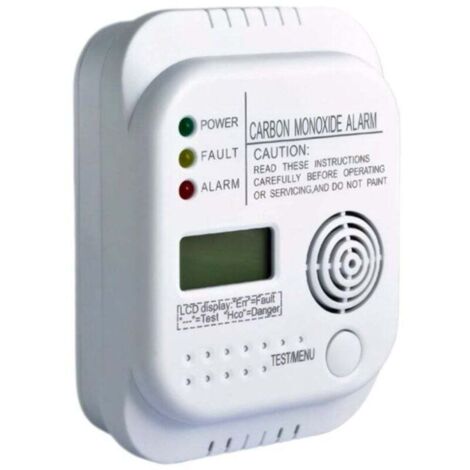 Détecteur de monoxyde de Carbone, alimenté par Batterie, Detecteur de gaz avec Affichage et indicateur de température (1/4)