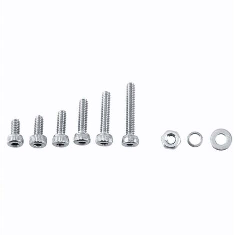 600 pièces Vis à tête cylindrique à six pans creux M2 Vis hexagonales en acier inoxydable avec écrous hexagonaux Assortiment de kit (A : tête cylindrique) (1/4)