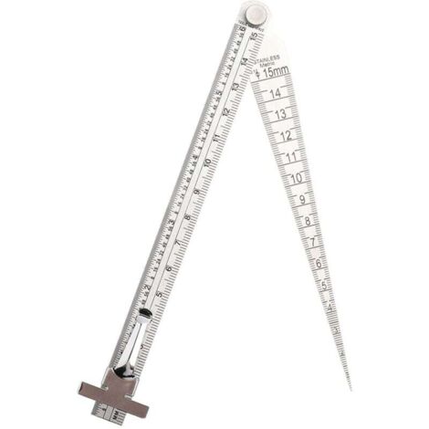 Stainless Steel Welding Taper Gap Gauge Depth Ruler Hole Inspection Tool (1/4)