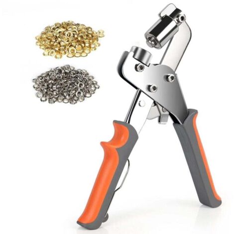 Kit d'outils pour œillets, 10 mm, pince à œillets en métal, outil de perforation, PVC, avec 300 œillets en aluminium