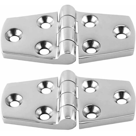 Marine Monture Charnières de Porte Acier Inoxydable Charnière de Bateau de Trappe Matériel À toute épreuve Charnière de bateau Plateforme Cabinet SUS 316 2pcs 38 mm x 76 mm - Argent (1/5)