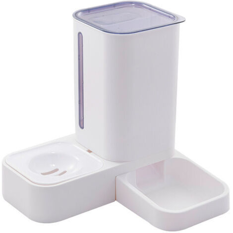 Distributeur automatique de nourriture pour chat Distributeur automatique d'eau pour chat 2 en 1 Set Feeder pour chats et chiens Capacité 1,5 L / 2 kg Violet (1/5)
