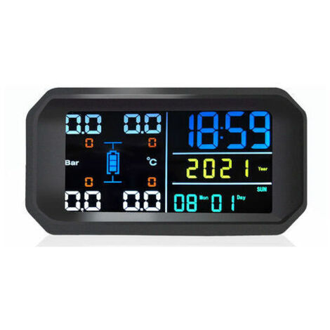 Système de surveillance de la pression des pneus sans fil Moniteur de pression des pneus externe pour écran coloré de voitures - Le noir (1/5)