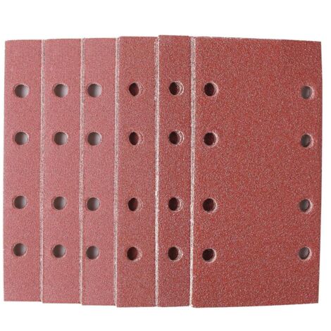 30 feuilles de papier abrasif, 40/60/80/120/180/240 patins abrasifs auto-agrippants papier abrasif 8 trous pour ponceuse rectangulaire (18,5 x 9,3 cm)