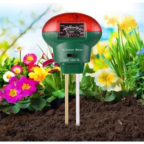 Testeur de sol PH solide 3 en 1, kit de testeur, testeur de lumière et d'acidité PH, kit de capteur de testeur d'humidité du sol pour fleurs/herbe/plantes/jardin/ferme/pelouseAucune pile requise (1/5)