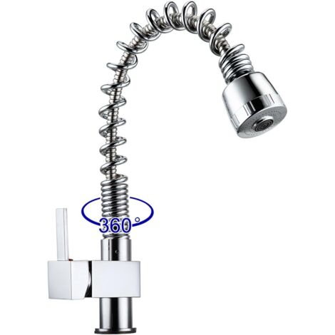 Mitigeur de cuisine moderne robinet de cuisine douchette extractible Mélangeur d'évier robinet à levier unique Bec pivotant (1/5)